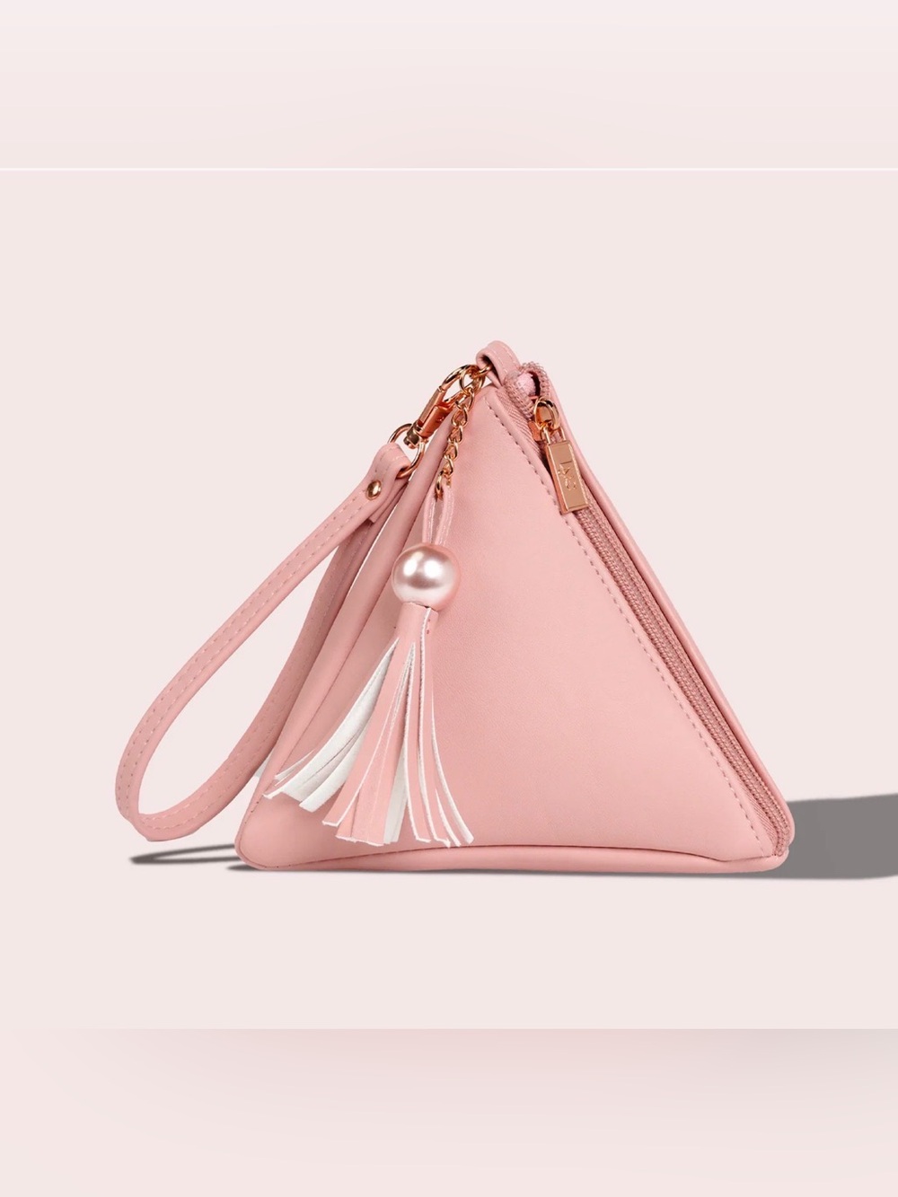 LYS Beauty Pink Pyramid Wristlet with Tassel NEW - Picture 3 of 10